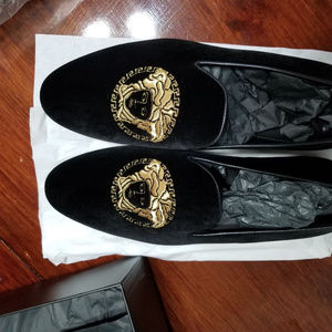 Versace Medusa Head Velvet Slippers Loafers Men